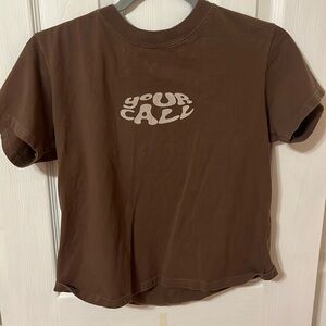 Brandy Melville brown “your call” shirt 🤎